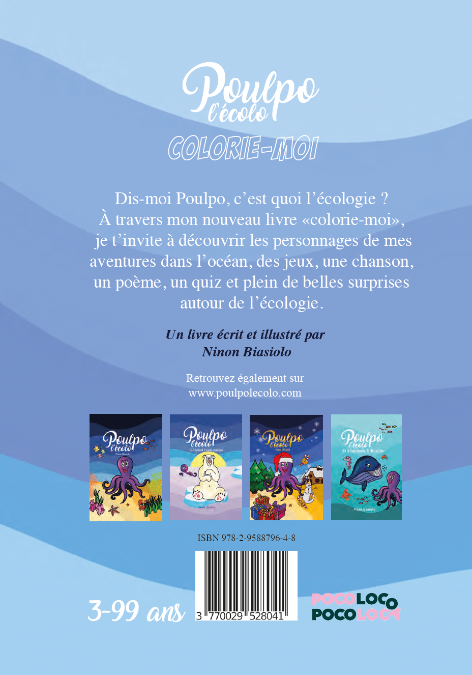 Livre de jeux Poulpo l'écolo colorie-moi
