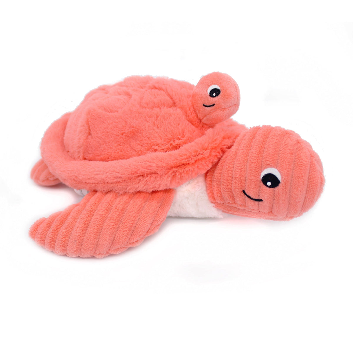 Peluche tortue parent bébé corail