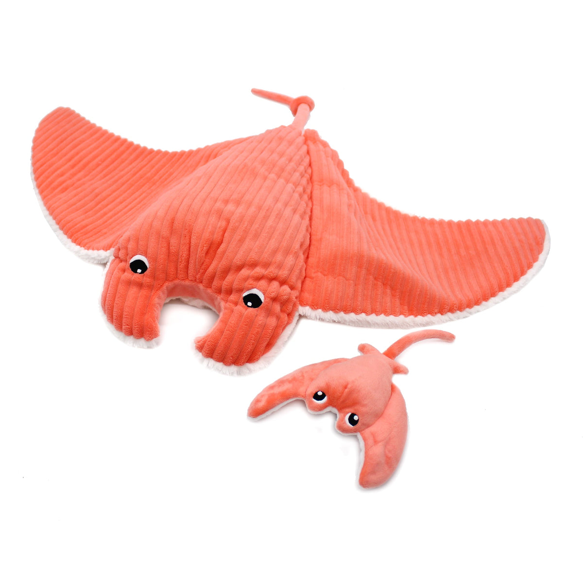 Peluche raie manta parent et son bébé corail