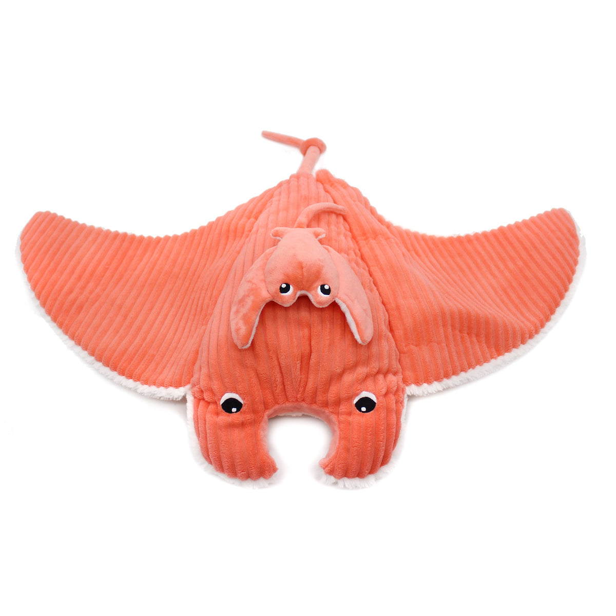 Peluche raie manta parent et son bébé corail