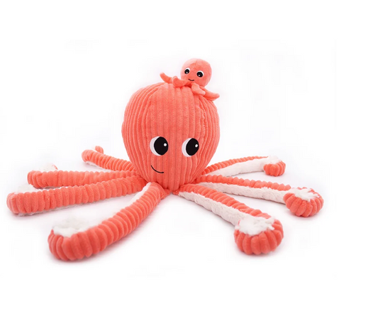 Peluche Poulpe parent et son bébé corail