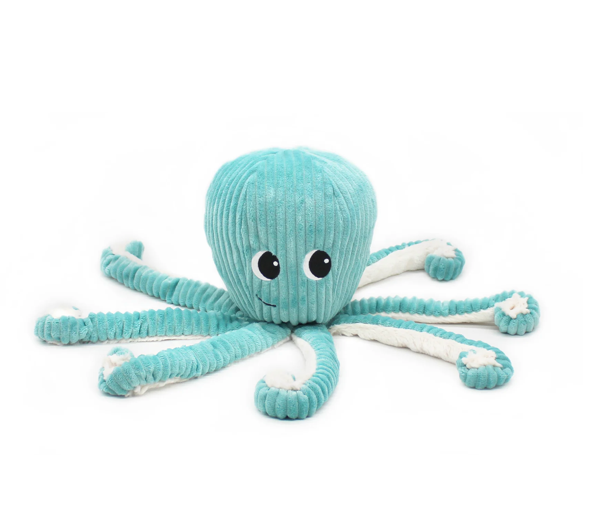 Peluche Poulpe parent et son bébé turquoise